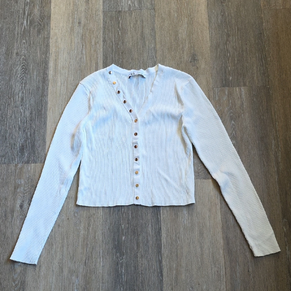 Zara White Ribbed Top - Picture 1 of 15